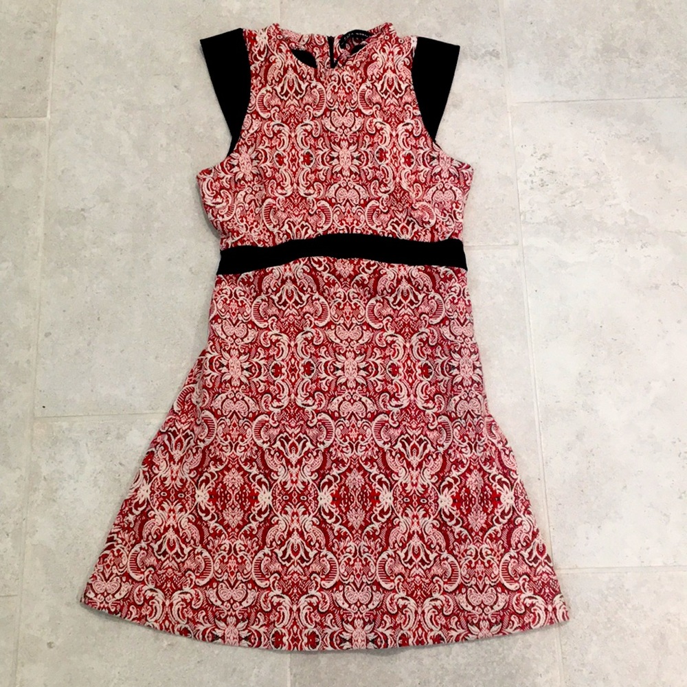 Zara XS Red printed mini dress